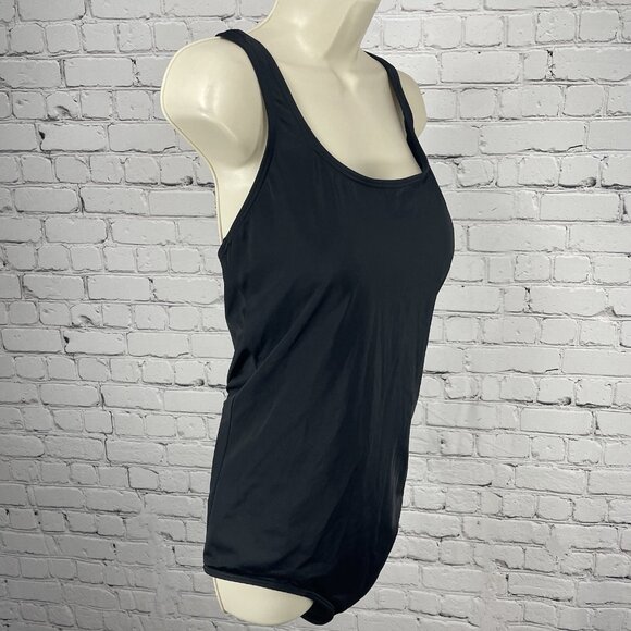 Aquabelle Black Built In Padded Bra One Piece Full Coverage Swimsuit Size 22W - Picture 6 of 7